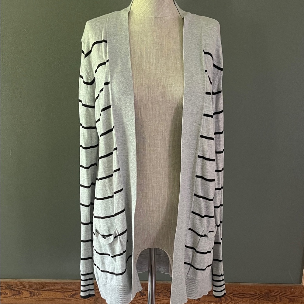 Express Black Striped Cardigan